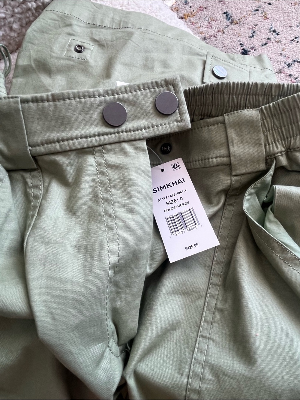 Strapless Belted Cargo Jumpsuit Set in Sage Green - Picture 4 of 4